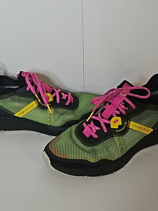 Cole Haan Zerogrand Overtake Mesh Running Shoes Green Pink Men\'s Size 7.5 M